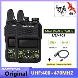 1/2/4PCS Baofeng BF-T1 MINI Walkie Talkie UHF 400-470MHz USB Lader draagbare Twee Manier Radio Ruisonderdrukking Kinderen Geschenken Speelgoed