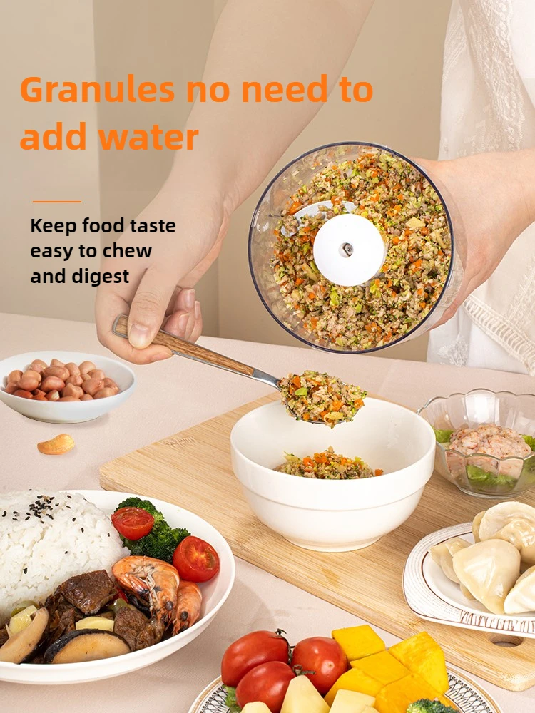 Procesador de alimentos para personas mayores: máquina para hacer puré para comidas blandas, picadora de nueces/carne, sin necesidad de agua, desmontable y fácil de limpiar (Ayuda dietética para personas mayores)