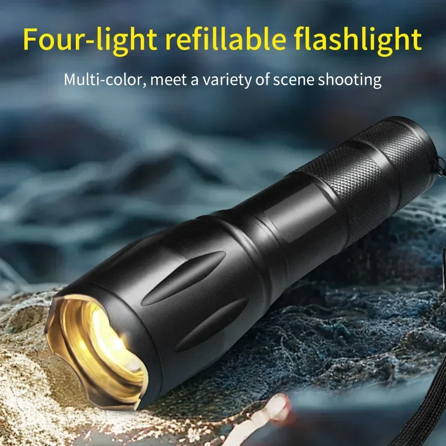 Portable Multifunction Flashlight Outdoor Adventure Sports LED Emergency Flashlight for Fishing Camping Photography Selfie