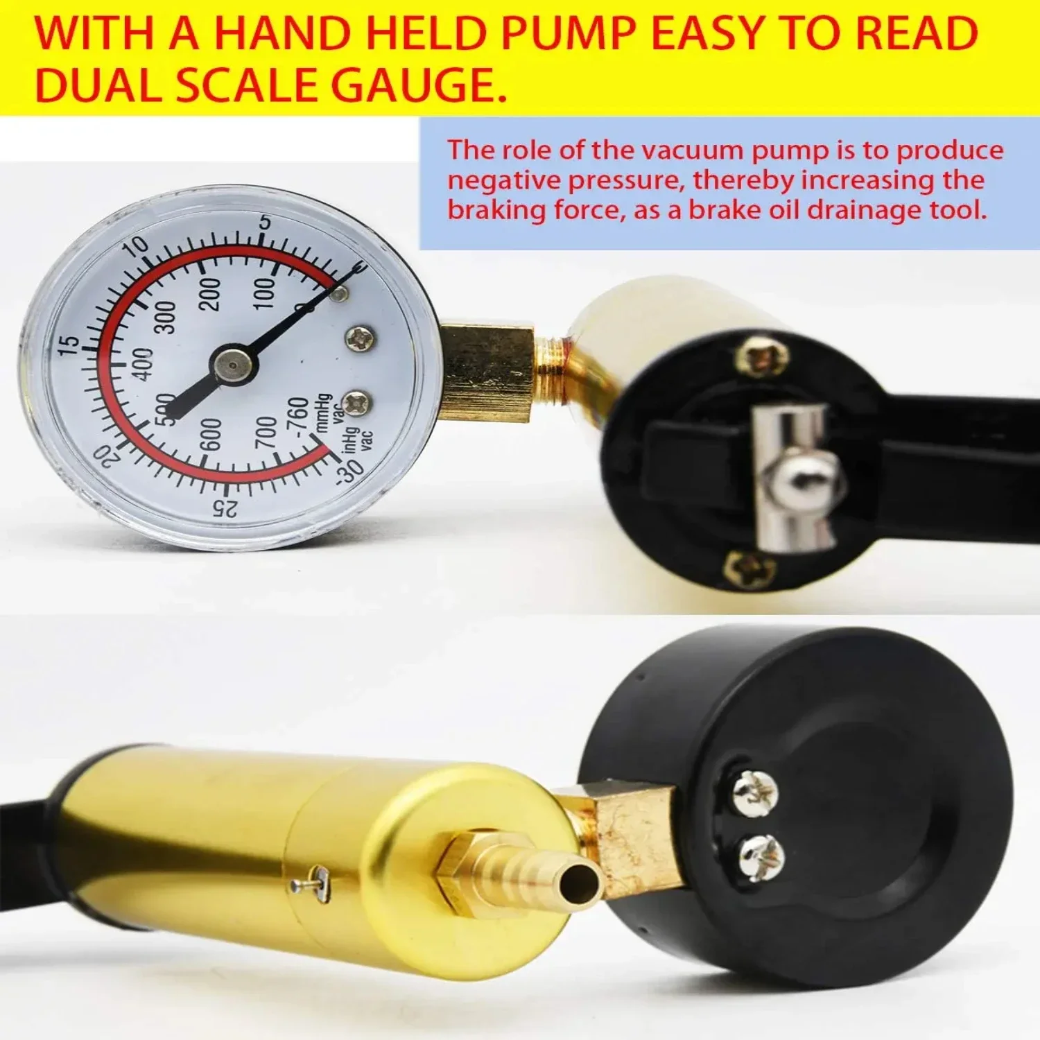 Enhance Maintenance Efficiency and Performance with Reliable Portable Aluminum Vacuum Gauge Kit - Complete with Manual Pressure