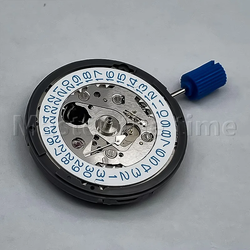 青のデジタル時計,3つの時計の位置,白の背景,時計製造のための時計ムーブメント,nh35