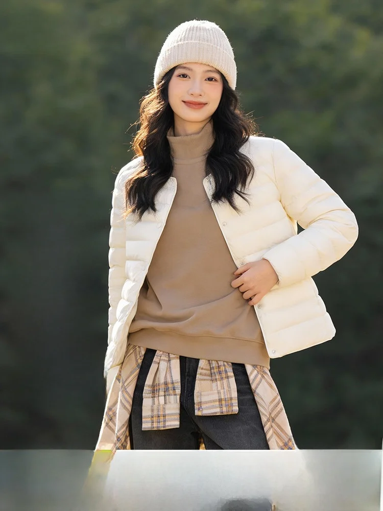 

Snow Flng Spring 2026 Lightweight down Jaet Men's Women's Inner Wear Versatile Outerwear Busin Casual ort Sve Zipper