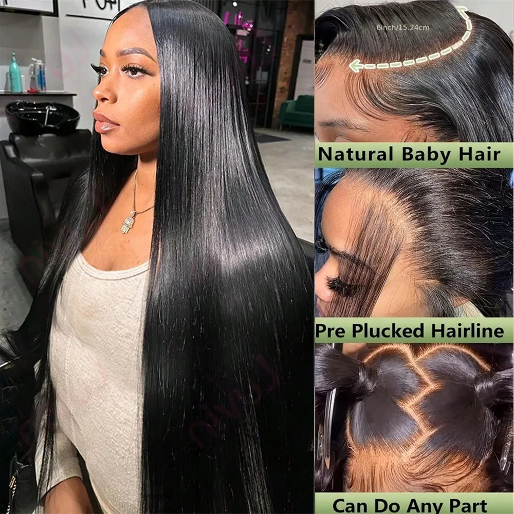 250% الكثافة 13X4 HD الدانتيل شعر مستعار أمامي مستقيم الدانتيل الجبهة الباروكات شعر الإنسان 100% البرازيلي باروكة من شعر طبيعي طبيعي 13X4 5x5 غلويليس #3