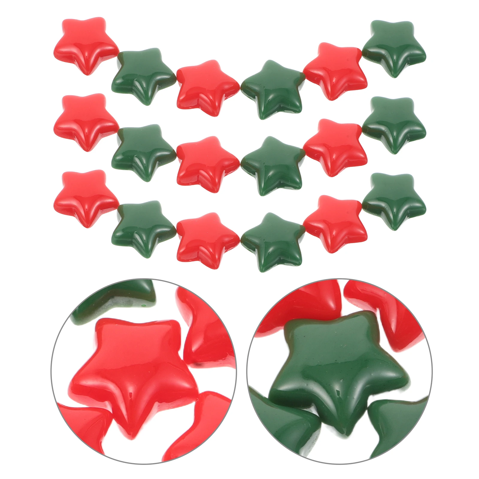 

100pcs Christmas Decorative Charms Festive Resin Star Charms For Diy Phone Case Hairpin Decoration Flatback Mini Star