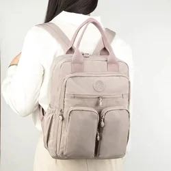 2024 New Large Capacity Travel Water Washed Cloth Backpack Versatile Women's Cloth Bag Multiple Pockets Casual Carrying Backpack