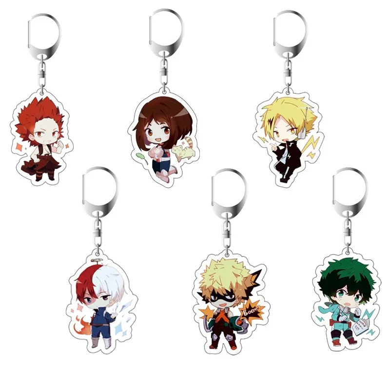 My Hero Academia Bakugou Katsuki Anime Cute Acrylic Figure Display Keychain Decoration Collection Friends Girl Gift Key Ring view 3