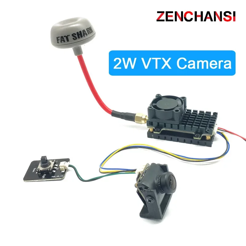 

Over 20Km Range 5.8Ghz 2W FPV Wireless Transmitter 2000MW 48CH Video AV Audio Sender and FPV mini camera CMOS 1200TVL 2.1mm lens