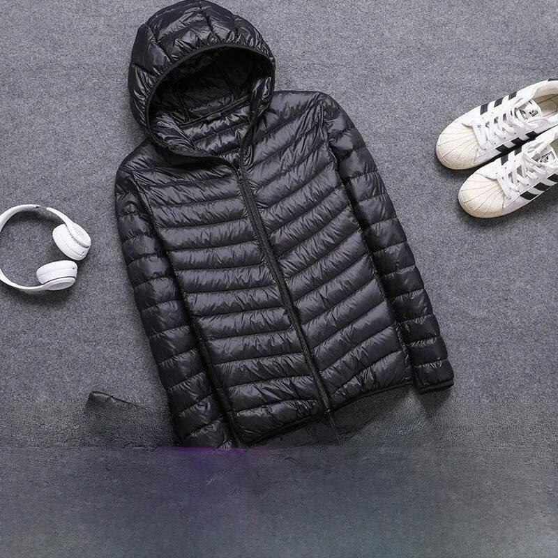 

Men's Ultra-Thin Lightweight down Cotton Jacket New Style Short Work Coat Warmth Polyester Fiber Slim Fit Youth Fashion
