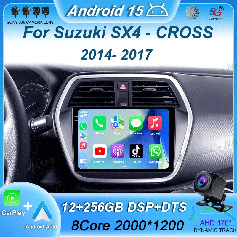 

Автомобильный радиоприемник на Android 13 для Suzuki SX4 - CROSS 2014 - 2017 android-навигация GPS Радио стерео видео мультимедийный плеер NO 2 DIN