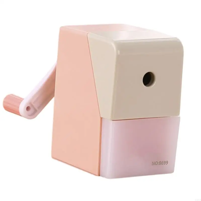 H9EB Manual Pencil Sharpener with Container Auto Feeding In Single Hole Sharpener Fit for 7.3-8.5MM Wood Pencil Sketch Pencil