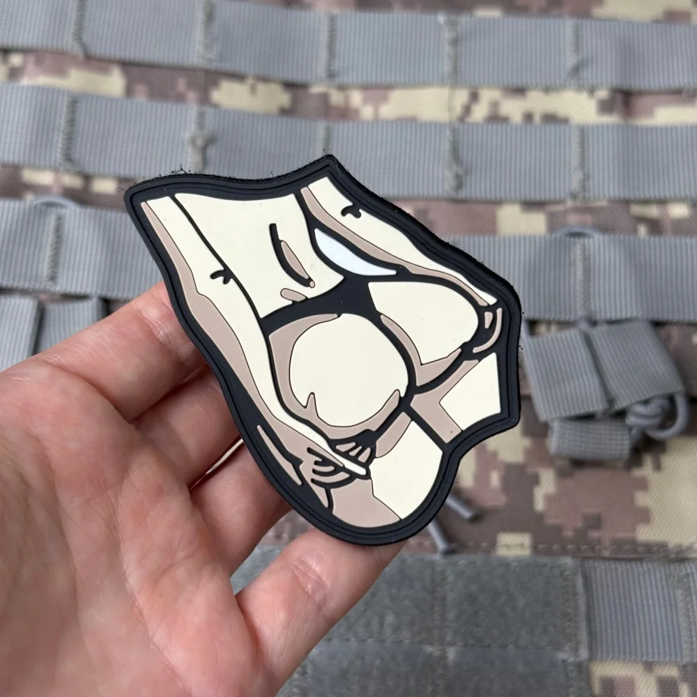 3D PVC Morale Tactical Patch Pin Up Girl Silhouette Body Art Rubber Badge Hook and Loop Emblem for Backpack Jacket Cap Gear