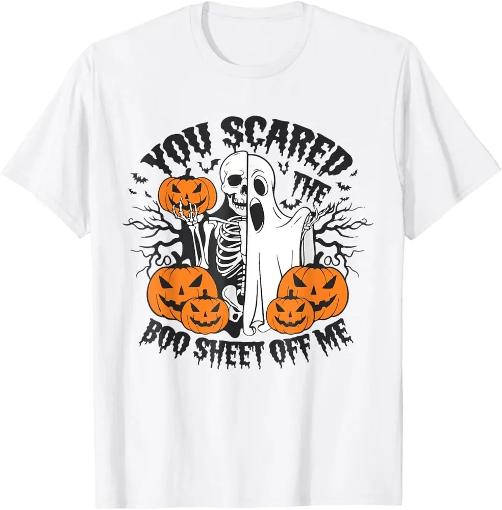 

Skeleton Ghost Halloween, You Scared The Boo Sheet Of Me T-Shirt