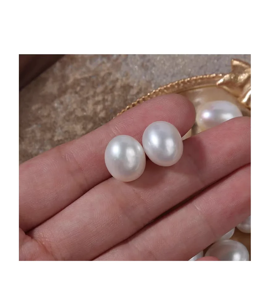 Pair of 11x14mm Genuine Sea Cultured White Pearl / Loose Pearl / Undrilled / Can Make Earring Or Pendant