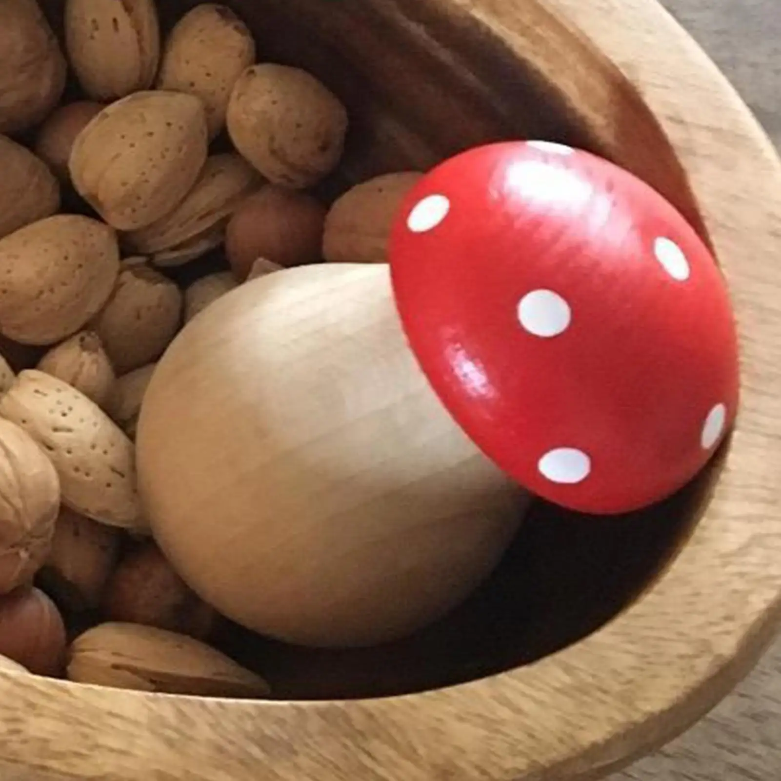 Picture 6: Wooden Nutcracker Tool Handheld Mushroom-Shaped Walnut Cracker Multipurpose Nut Sheller Kitchen Gadget for Chestnut