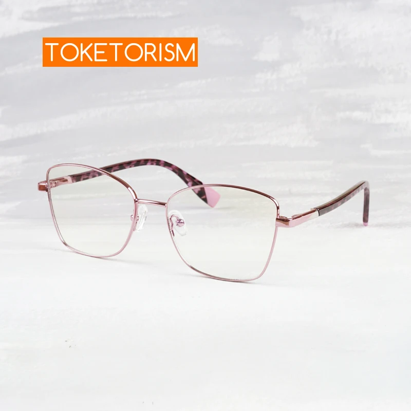 Toketorism Quality Metal Frame Blue Lights Glasses For Computer Screen Woman's Eyeglasses 0103