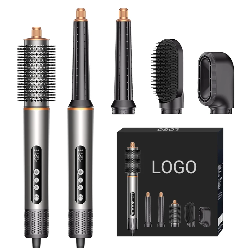 Portable 5 in 1 Ionic Multi Styler Hair Dryer Brush Set for Travel High Speed Brushless Motor Foldable Hair Styling Accessory