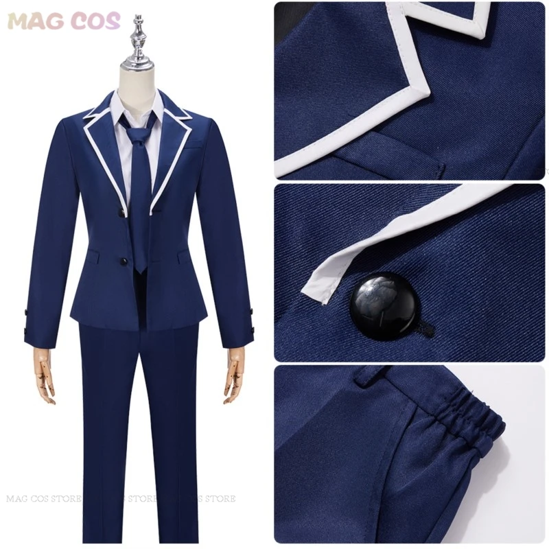 Anime Sasaki En Miyano Yoshikazu Cosplay Kostuum Sasaki Shuumei Pruik Donkerblauw Schooluniform Sasaki Shuumei Mannen Halloween Feest