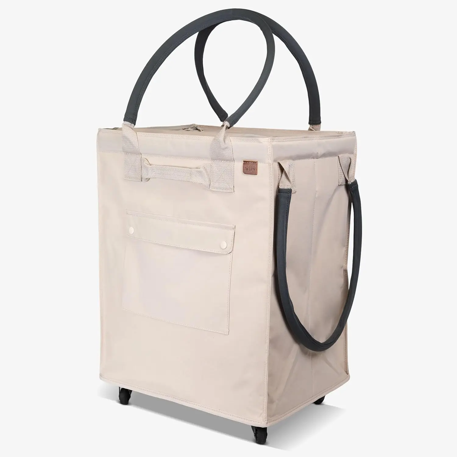 90L Collapsible Rolling Tote Bag with Wheels for Groceries, Laundry, Shopping Cart