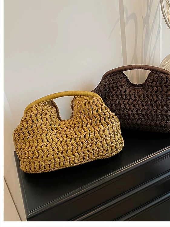 

Белая летняя новая модная художественная женская сумка для пляжных путешествий, тканая ручная сумка Vaion, пляжная сумка с песком