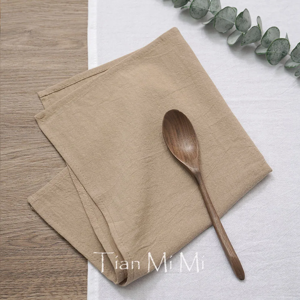 10PCS Cloth Napkins 40x40cm Soft Plain Cotton Linens Table Napkin for Wedding Christmas Party Holiday Gatherings Daily Dining