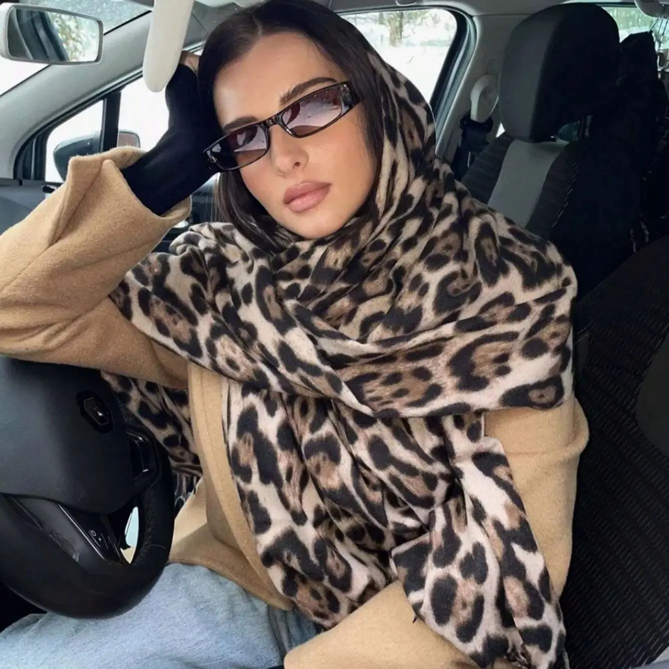 NEW Leopard Scarf for Men and Women Cold resistant and Warm Scarf Elegant and Luxury Women\'s High Quality Scarf 2024 Hot  Sale