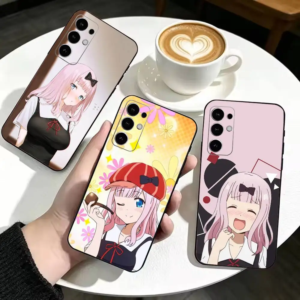 Anime K-Kaguya-sama Love Is War C-Chika Fujiwara Soft Silicone Case for Samsung S26 S24 S21 S22 S23 S30 Ultra Plus FE Lite-Black