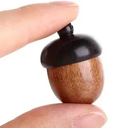 1Pcs Mini Acorn Storage Box Wooden Pill Boxes Portable Outdoor Travel Pill Case Tablets Storage Sealed Organizer