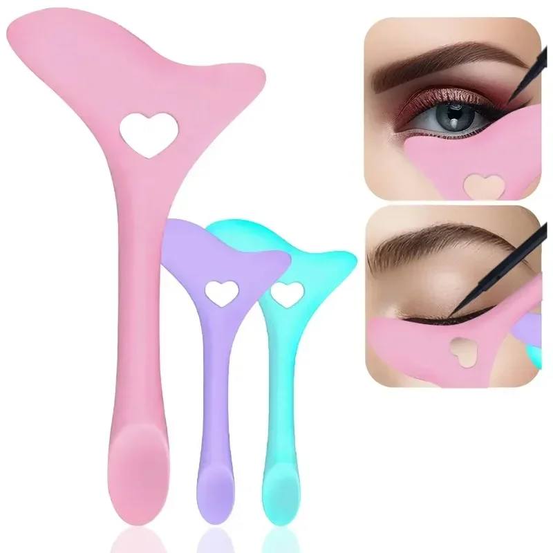 Multi-functional Eyeliner Stencil Wing Tips Silicone Eyeliner Aid Cat Eye Line Drawing Lipstick Wearing Aid Makeup Tools