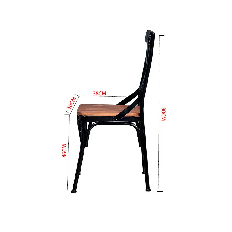 

Classic country creative retro chair barbecue restaurant restaurant wrought iron back dining chair