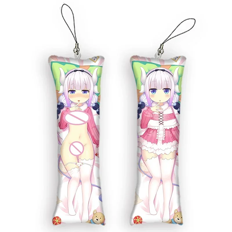 

New Pattern Anime Keychain Miss Kobayashi's Dragon Kanna Kamui Dakimakura Mini Pendant 2 Side Ornament Cute Small Pillow Pendant