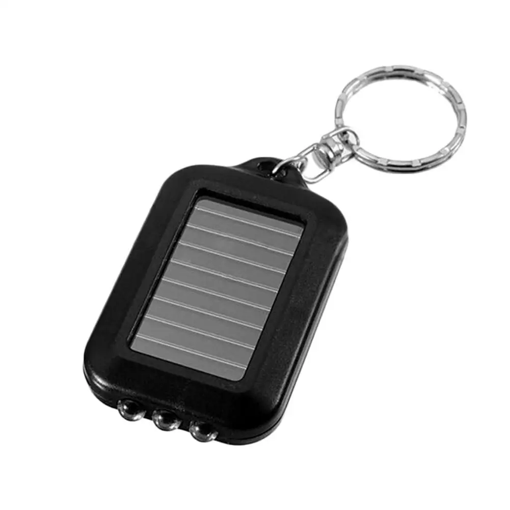 1/2/3Pcs Solar Flashlight Keychain Electric Torch High Hardness Outdoor Plastic Solar Energy Powered Torch Keychain Accessories