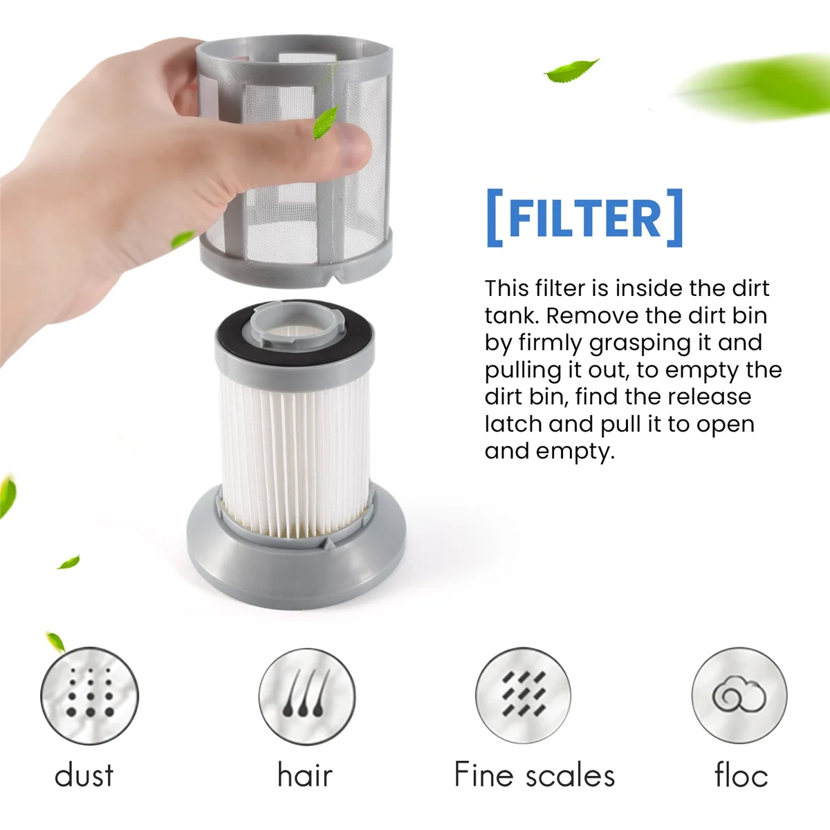 Replacement Filter for Bissell 2156A, 1665, 16652, 1665W Zing Canister Vacuum, Compare to Part 1613056