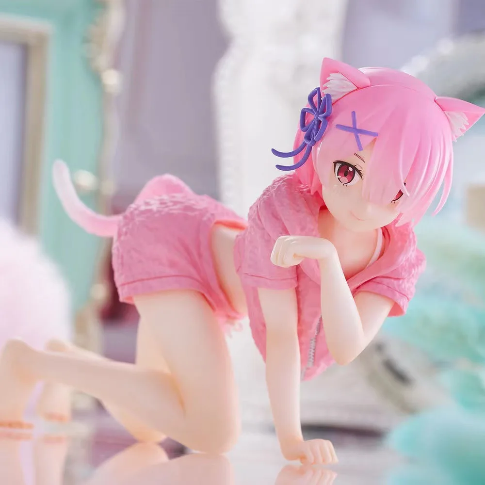 Anime ram rem q-versão kawaii figura de ação ornamentos de carro modelo pvc estátua brinquedos boneca decoração de mesa presentes colecionáveis