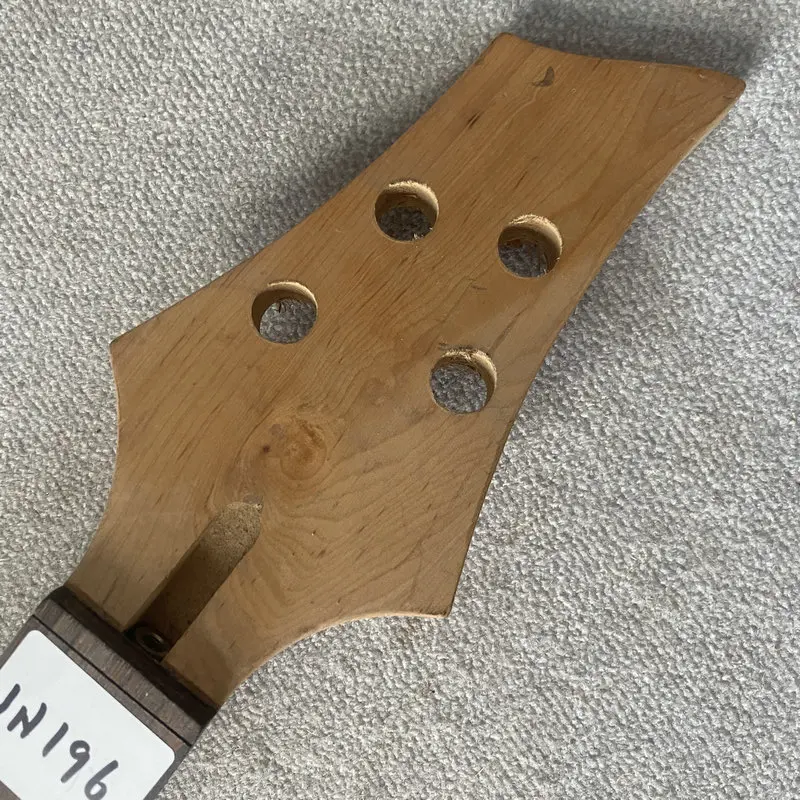 jN196 Without Logo 4 String Electric Guitar Bass Neck 24 Frets Maple+Rosewood No Paints & No Frets Replace&DIY Parts Unfinished