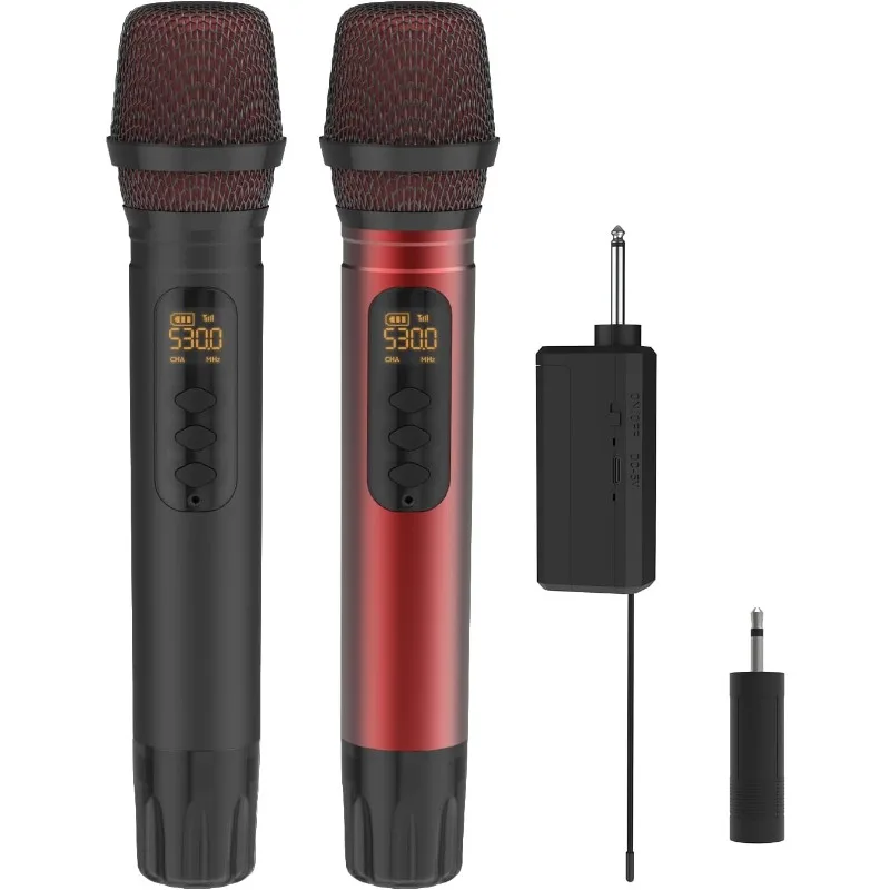 

Wireless Microphone 1/4" Output with 1/8" Output for Karaoke, Wedding, DJ, Party, Speech, Church, 240ft