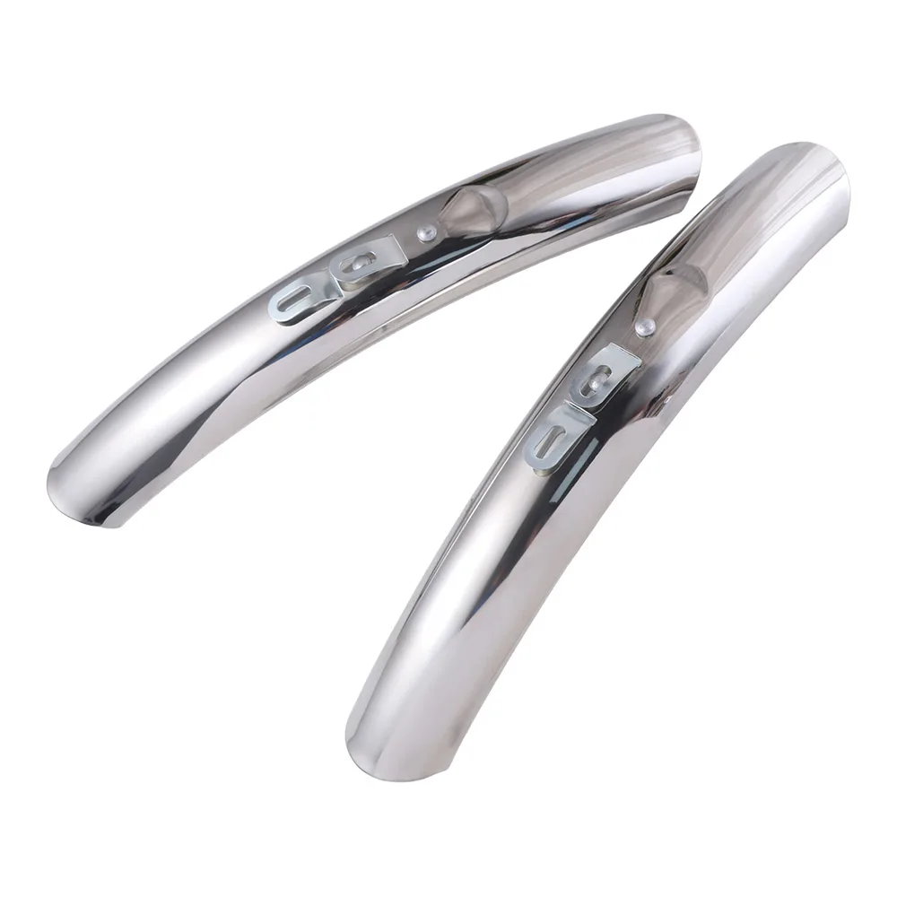 

Stainless Steel Bike Front Rear Fenders Dustproof Vintage Bicycle Mud Guard Retro Silver Color Road Bicycle Fender Bicycle Parts