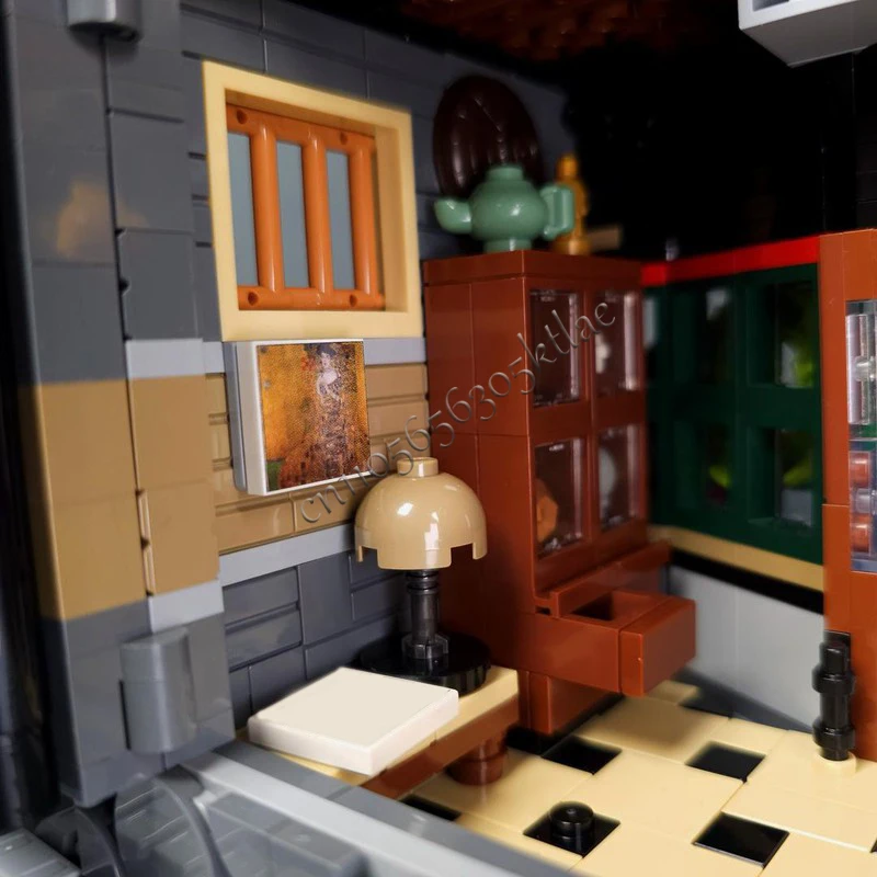 1920 부품 MOC 창의적인 도시 거리 풍경 모듈형 앤티크 상점 모델 건축 블록 어린이용 벽돌 인기 장난감 선물