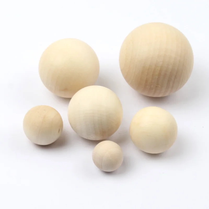 1-40pcs Natural Wooden Beads Round Eco-Friendly Lead-Free Ball No Hole Beads For Jewelry Making Handmade Accessories