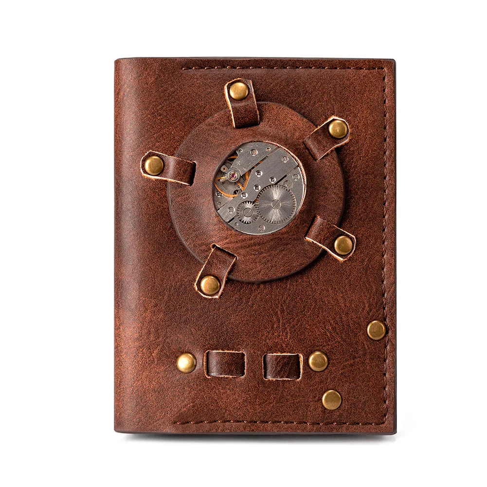 

Money Bag Women's Steampunk Retro Creative Zero Wallet Women's Short Metal Men's Wallet card holder purse Carteira