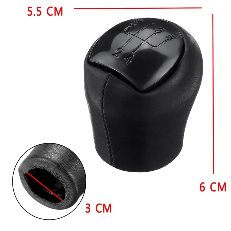 5 Speed Leather Manual Car Gear Shift Knob Shifter Lever For Renault Megane Clio II Twingo Kangoo Logan