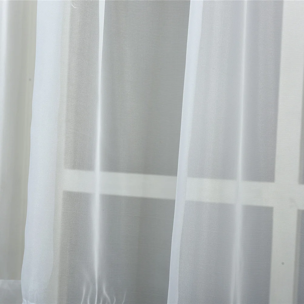 

Voile Sheer Curtains Window Screening Coffee House Kitchen Balcony Polyester Textured Panel Size 135155cm Natural Light Privacy