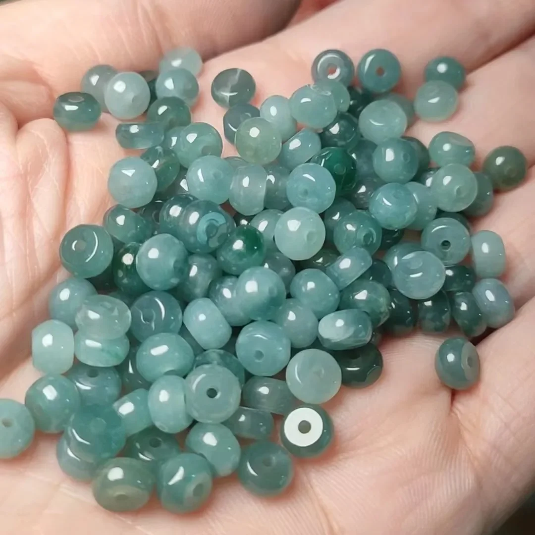 5.5mm High Grade Myanmar Jadeite Blue Water Jade Abacus Beads For Jewelry Making Diy String Bracelet Beaded Necklace Accessories