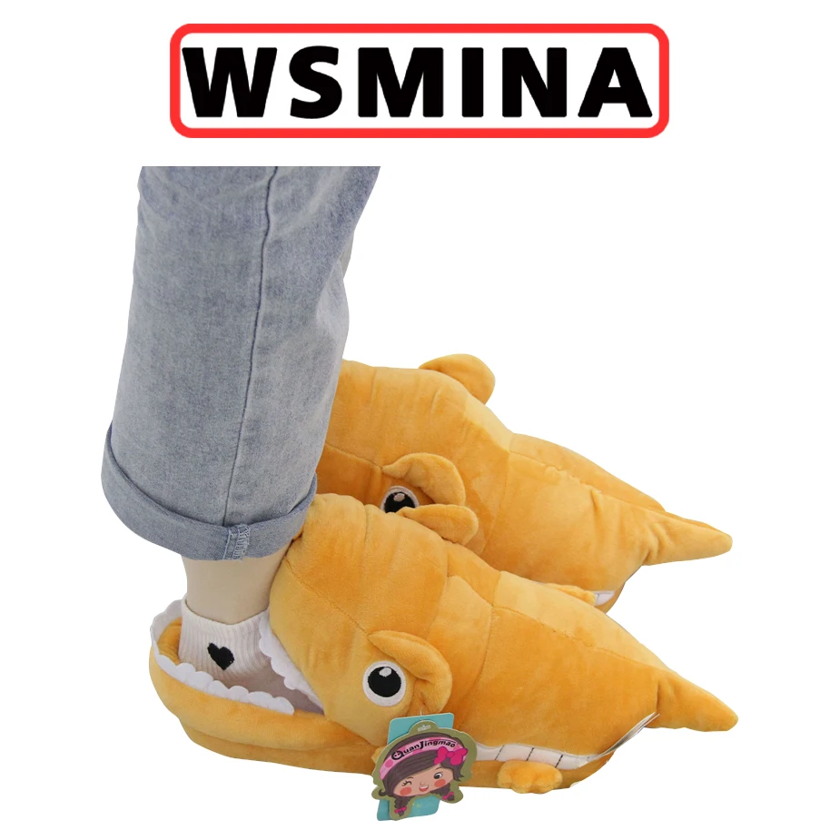 2024 Shark Lovely Full Package Soft Bottom New Arrival Fashion Plush slipper Shark Winter Warm Home Slippers