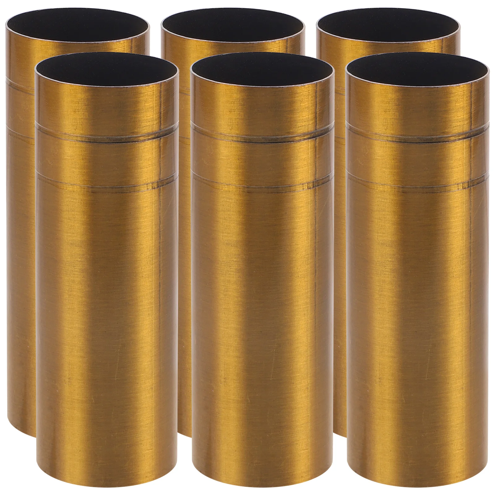 

6pcs Lamp Head Wire Cutting Sleeves 25x80 Golden Bronze Chandelier Light Iron Covers Tube Metal Base Sockets Fits Most