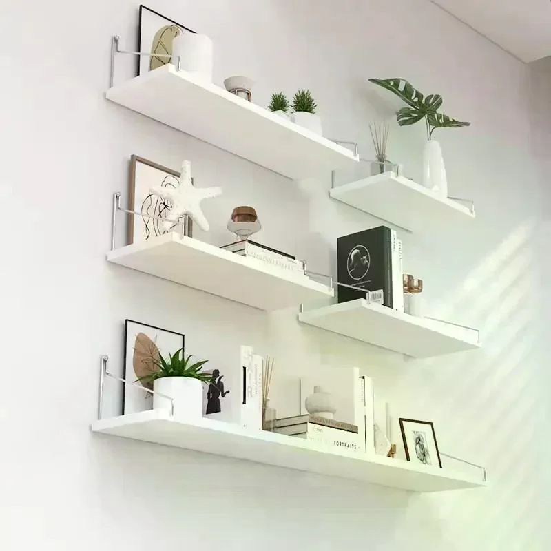 /TPz/Floating Wall Shelves With Durable Metal Brackets Large Storage For Bedroom Living Room Home Decor Black