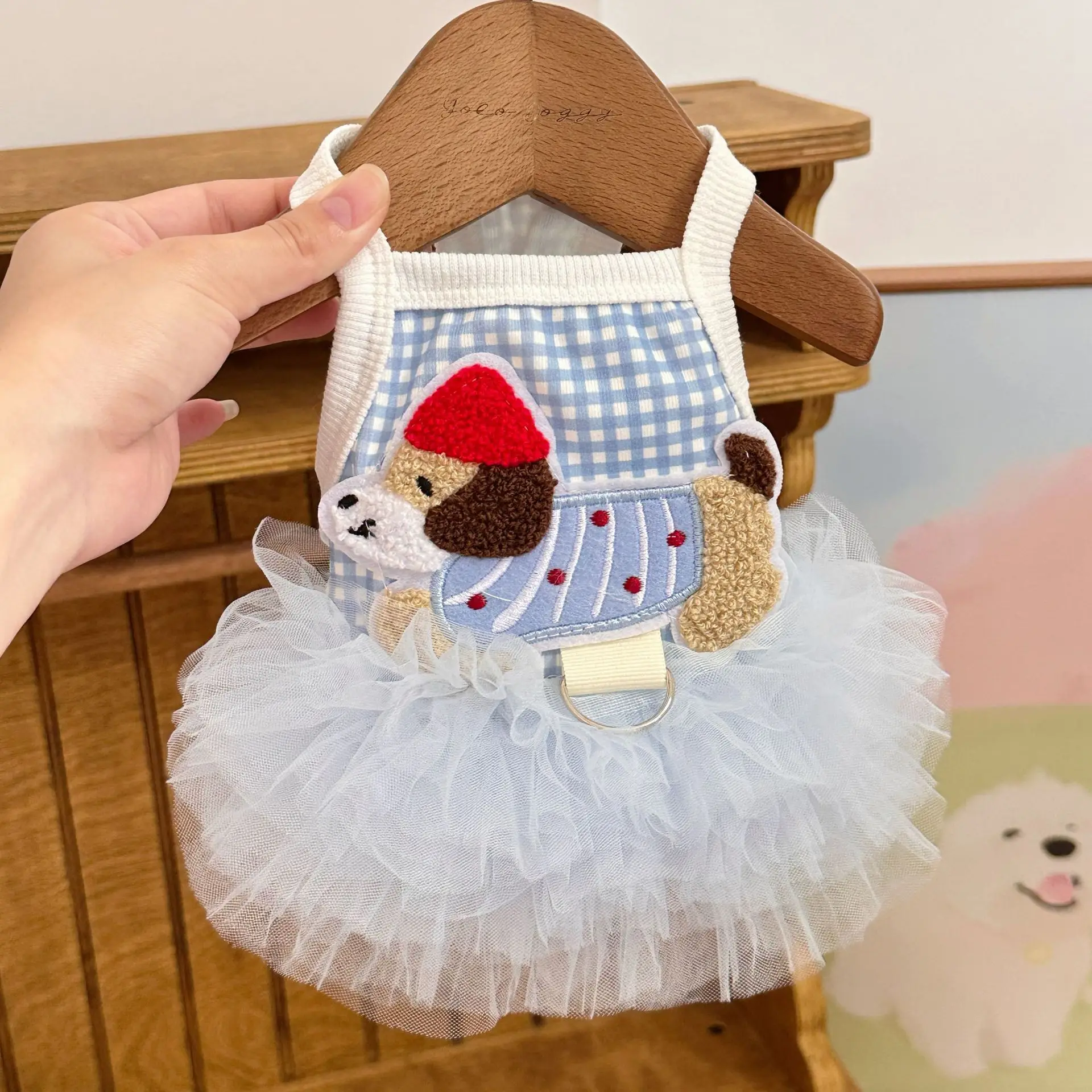 Vestido para perros pequeños con falda de tul a cuadros - Princesa - imagen 2