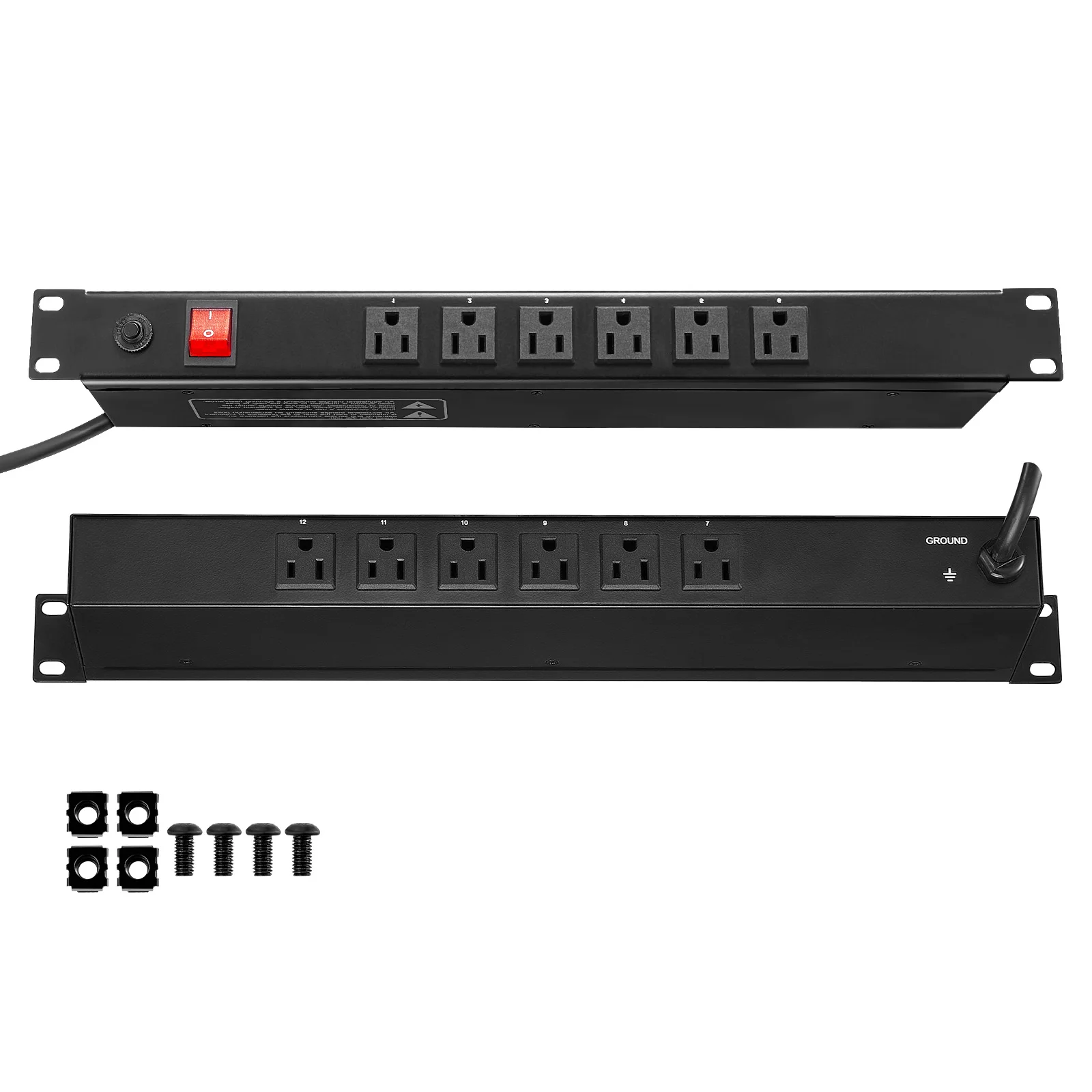 

SucceBuy 1U PDU 8/10/12 розеток 110-125 В/15 А Удлинитель для монтажа в стойку Подходит для стандартных 19-серверных стоек Идеально подходит для дома и офиса