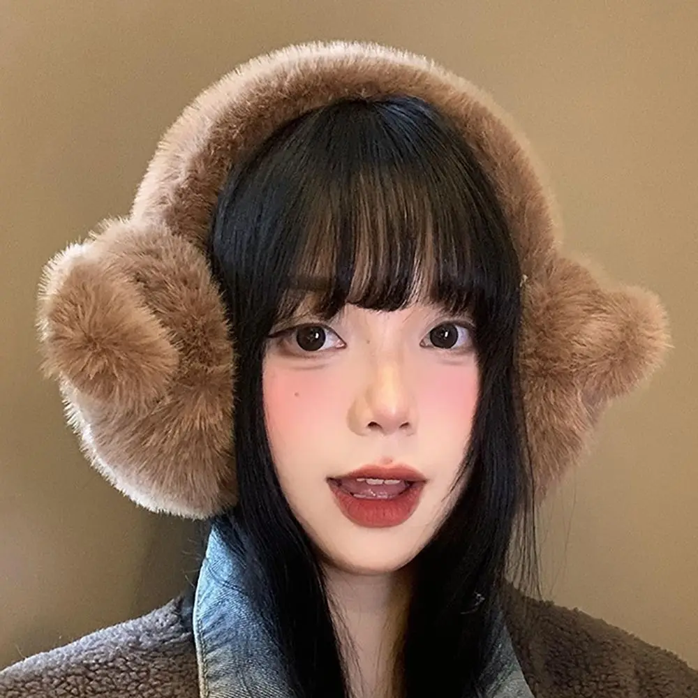 Nuevo Orejeras cálidas de invierno con diseño de oso de dibujos animados, calentador de orejas con protección contra el frío, orejeras cómodas plegables para exteriores