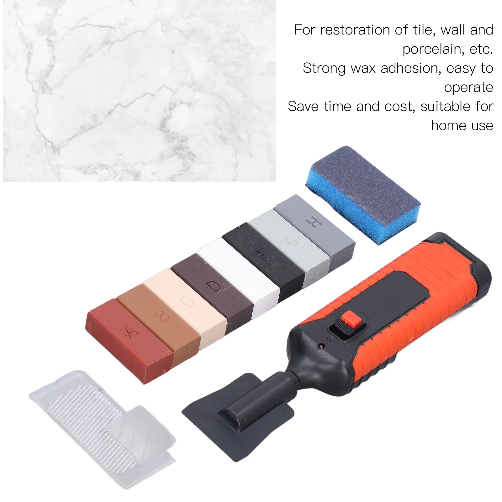 Tile Repair Electric Heating Pen Wax Block Set Crack Gaps Repairing Tools for Stone Porcelain  Tile,Repair,Kit§Tile,Repair,Wax,