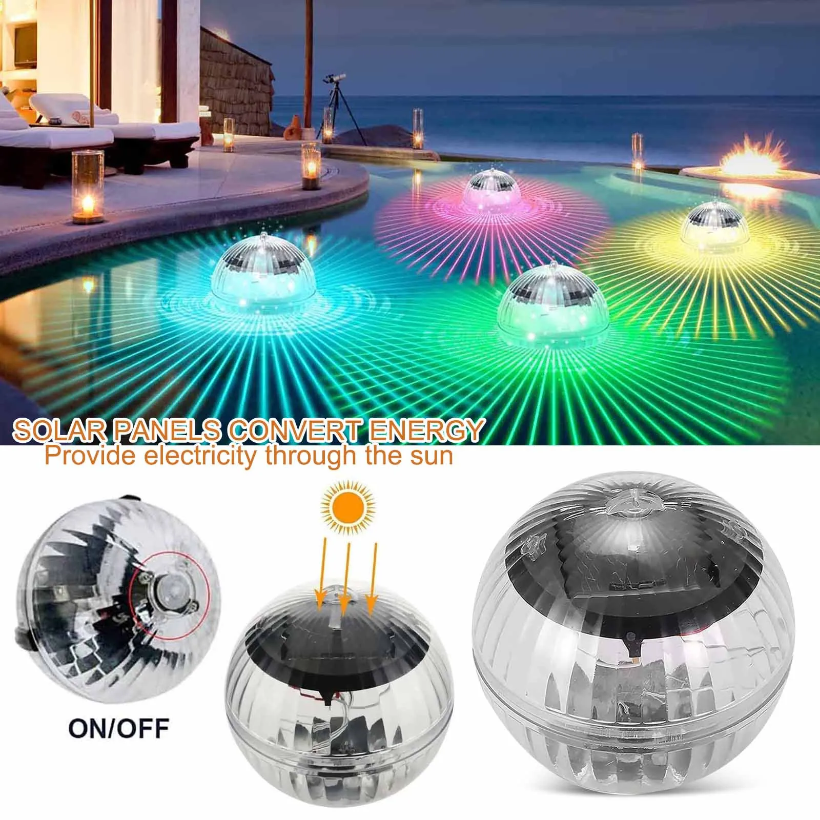 

4inch Solar Powered Floating Ball Pond Light Outdoor Pool Ball Lamp 7 Color Changing Led Night Water Drift Lamp Floating Light